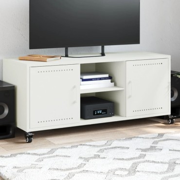 vidaXL Έπιπλο Τηλεόρασης Λευκό 100,5x39x43,5cm Ατσάλι