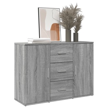 vidaXL Μπουφές Γκρι Sonoma 90,5x29,5x65cm από Επεξεργασμένο Ξύλο 1 τεμ.