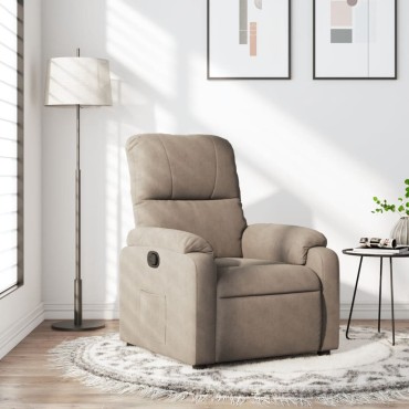 vidaXL Πολυθρόνα Ανακλινόμενη Taupe Ύφασμα Μικροϊνών 75x89,5x103,5cm 1 τεμ.