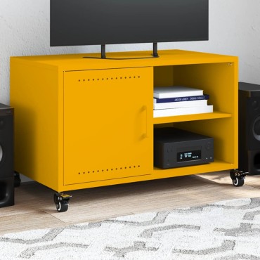 vidaXL Έπιπλο Τηλεόρασης Μουσταρδί Κίτρινο 68x39x43,5cm από Ατσάλι