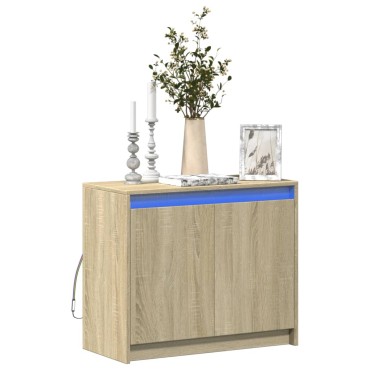 vidaXL Ντουλάπι με Φώτα LED Sonoma Δρυς 72x34x61cm Επεξεργασμένο Ξύλο 1 τεμ.