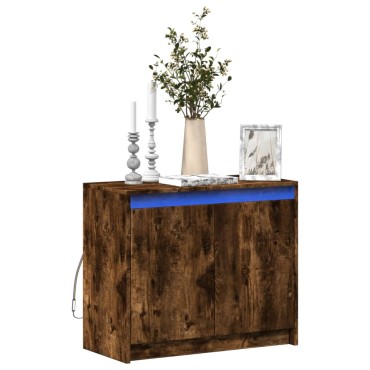 vidaXL Ντουλάπι με Φώτα LED Δρυς 72x34x61cm Επεξεργασμένο Ξύλο 1 τεμ.