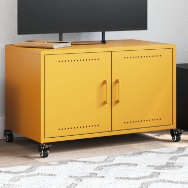 vidaXL Έπιπλο Τηλεόρασης Μουσταρδί Κίτρινο 68x39x43,5cm από Ατσάλι