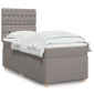 vidaXL Κρεβάτι Boxspring με Στρώμα Taupe 90x200 εκ. Υφασμάτινο