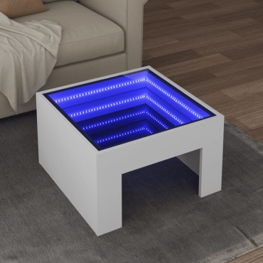 vidaXL Τραπεζάκι Σαλονιού Infinity LED Λευκό 50x50x30cm 1 τεμ.