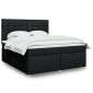 vidaXL Κρεβάτι Boxspring με Στρώμα Μαύρο 180x200 εκ. Υφασμάτινο