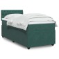 vidaXL Κρεβάτι Boxspring με Στρώμα Σκούρο Πράσινο 90x190cm Βελούδινο 1 τεμ. - Μονό