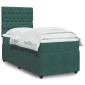 vidaXL Κρεβάτι Boxspring με Στρώμα Σκούρο Πράσινο 90x190cm Βελούδινο 1 τεμ. - Μονό
