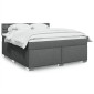 vidaXL Κρεβάτι Boxspring με Στρώμα Σκούρο Γκρι 180x200cm Υφασμάτιν 1 τεμ. - Διπλό