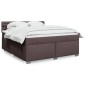 vidaXL Κρεβάτι Boxspring με Στρώμα Σκούρο Καφέ 180x200cm Υφασμάτινο 1 τεμ. - Διπλό
