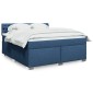 vidaXL Κρεβάτι Boxspring με Στρώμα Μπλε 180x200 εκ. Υφασμάτινο