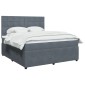 vidaXL Κρεβάτι Boxspring με Στρώμα Σκούρο Γκρι 180x200 εκ. Βελούδινο