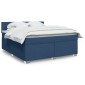 vidaXL Κρεβάτι Boxspring με Στρώμα Μπλε 180x200 εκ. Υφασμάτινο