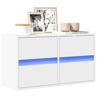 vidaXL Έπιπλο Τοίχου Τηλεόρασης με LED Λευκό 80x31x45cm