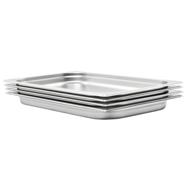 vidaXL Λεκάνες Gastronorm 4 τεμ. GN 1/1 40 χιλ. από Ανοξείδωτο Ατσάλι