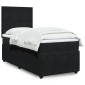 vidaXL Κρεβάτι Boxspring με Στρώμα Μαύρο 90x200cm Βελούδινο 1 τεμ. - Μονό