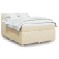 vidaXL Κρεβάτι Boxspring με Στρώμα Κρεμ 140x190cm Υφασμάτινο 1 τεμ. - Μονό
