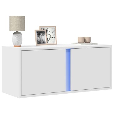 vidaXL Έπιπλο Τοίχου Τηλεόρασης με LED Λευκό 80x31x35cm