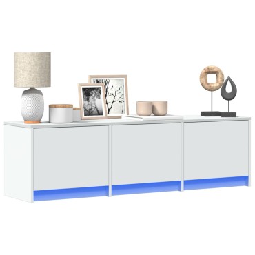 vidaXL Έπιπλο Τηλεόρασης με LED Λευκό 140x34x40cm από Επεξ. Ξύλο