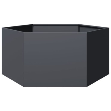 vidaXL Ζαρντινιέρα Κήπου Εξάγωνη Ανθρακί 104x90x45 εκ. Ατσάλι