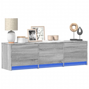 vidaXL Έπιπλο Τηλεόρασης με LED Γκρι Sonoma 140x34x40cm Επεξ. Ξύλο