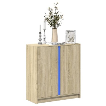 vidaXL Ντουλάπι με Φώτα LED Sonoma Δρυς 77x34x85cm Επεξεργασμένο Ξύλο 1 τεμ.