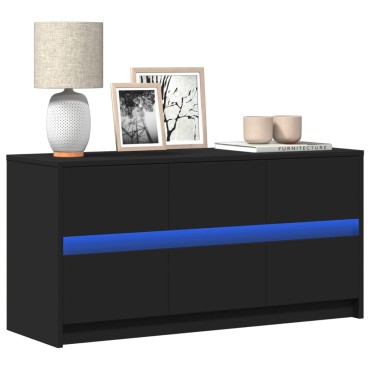 vidaXL Έπιπλο Τηλεόρασης με LED Μαύρο 100x34x50cm από Επεξ. Ξύλο
