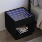 vidaXL Κομοδίνο Άπειρο Φως LED Μαύρο 50x50x50cm 1 τεμ.