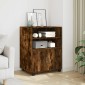 vidaXL Ντουλάπι Με Ροδάκια Καπνιστή Δρυς 60x48x81cm Επεξ. Ξύλο 1 τεμ.