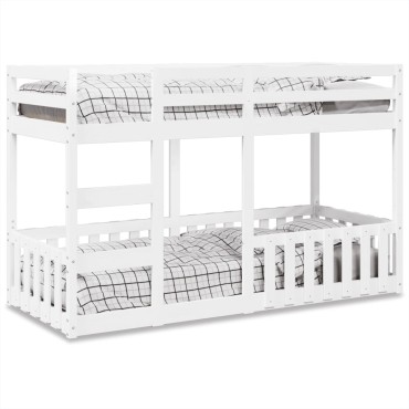 vidaXL Κουκέτα Λευκό 75x190cm από Μασίφ Ξύλο Πεύκου 1 τεμ. - Μονό