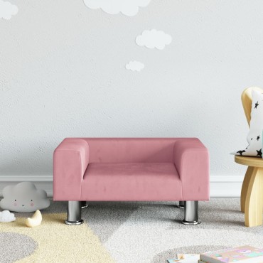 vidaXL Καναπές Παιδικός Ροζ 50x40x26,5cm από Βελούδο 1 τεμ.