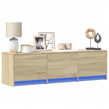 vidaXL Έπιπλο Τηλεόρασης με LED Sonoma Δρυς 140x34x40cm Επεξ. Ξύλο