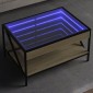 vidaXL Τραπεζάκι Σαλονιού Άπειρο Φως LED Sonoma Δρυς 70x50x38cm 1 τεμ.