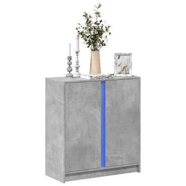 vidaXL Ντουλάπι με Φώτα LED Γκρι Σκυρ. 77x34x85cm Επεξεργασμένο Ξύλο 1 τεμ.