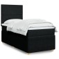 vidaXL Κρεβάτι Boxspring με Στρώμα Μαύρο 90x200cm Υφασμάτινο 1 τεμ. - Μονό