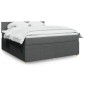 vidaXL Κρεβάτι Boxspring με Στρώμα Σκούρο Γκρι 180x200cm Υφασμάτιν 1 τεμ. - Διπλό