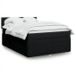 vidaXL Κρεβάτι Boxspring με Στρώμα Μαύρο 140x190cm Υφασμάτινο 1 τεμ. - Διπλό