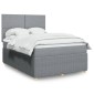 vidaXL Κρεβάτι Boxspring με Στρώμα Ανοιχτό Γκρι 140x200cm Υφασμάτινο 1 τεμ. - Διπλό