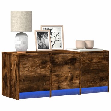 vidaXL Έπιπλο Τηλεόρασης με LED Καπνιστή Δρυς 97x34x40cm Επεξ. Ξύλο
