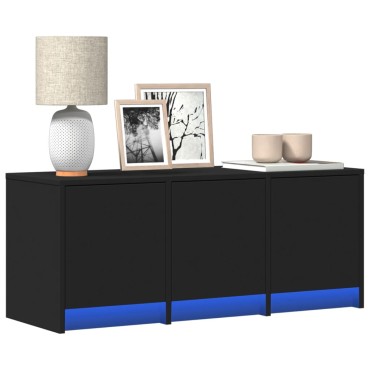 vidaXL Έπιπλο Τηλεόρασης με LED Μαύρο 97x34x40cm από Επεξ. Ξύλο