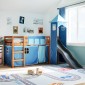 vidaXL Υπερυψωμένο Κρεβάτι με Πύργο Μπλε 90x190cm Μασίφ Ξύλο Πεύκου 1 τεμ. - Μονό