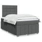vidaXL Κρεβάτι Boxspring με Στρώμα Σκούρο Γκρι 120x200 εκ. Υφασμάτινο