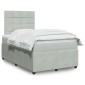 vidaXL Κρεβάτι Boxspring με Στρώμα Ανοιχτό Γκρι 120x200 εκ. Βελούδινο