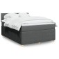 vidaXL Κρεβάτι Boxspring με Στρώμα Σκούρο Γκρι 140x200cm Υφασμάτινο 1 τεμ. - Διπλό