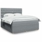 vidaXL Κρεβάτι Boxspring με Στρώμα Ανοιχτό Γκρι 180x200cm Υφασμάτινο 1 τεμ. - Διπλό