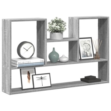 vidaXL Ραφιέρα Τοίχου Γκρι Sonoma 99x15x60cm Επεξεργασμένο Ξύλο 1 τεμ.