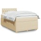 vidaXL Κρεβάτι Boxspring με Στρώμα Κρεμ 120x200cm Υφασμάτινο 1 τεμ. - Μονό