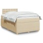 vidaXL Κρεβάτι Boxspring με Στρώμα Κρεμ 120x200cm Υφασμάτινο 1 τεμ. - Μονό