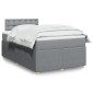 vidaXL Κρεβάτι Boxspring με Στρώμα Ανοιχτό Γκρι 120x200cm Υφασμάτινο 1 τεμ. - Μονό