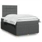 vidaXL Κρεβάτι Boxspring με Στρώμα Σκούρο Γκρι 120x200cm Υφασμάτινο 1 τεμ. - Μονό